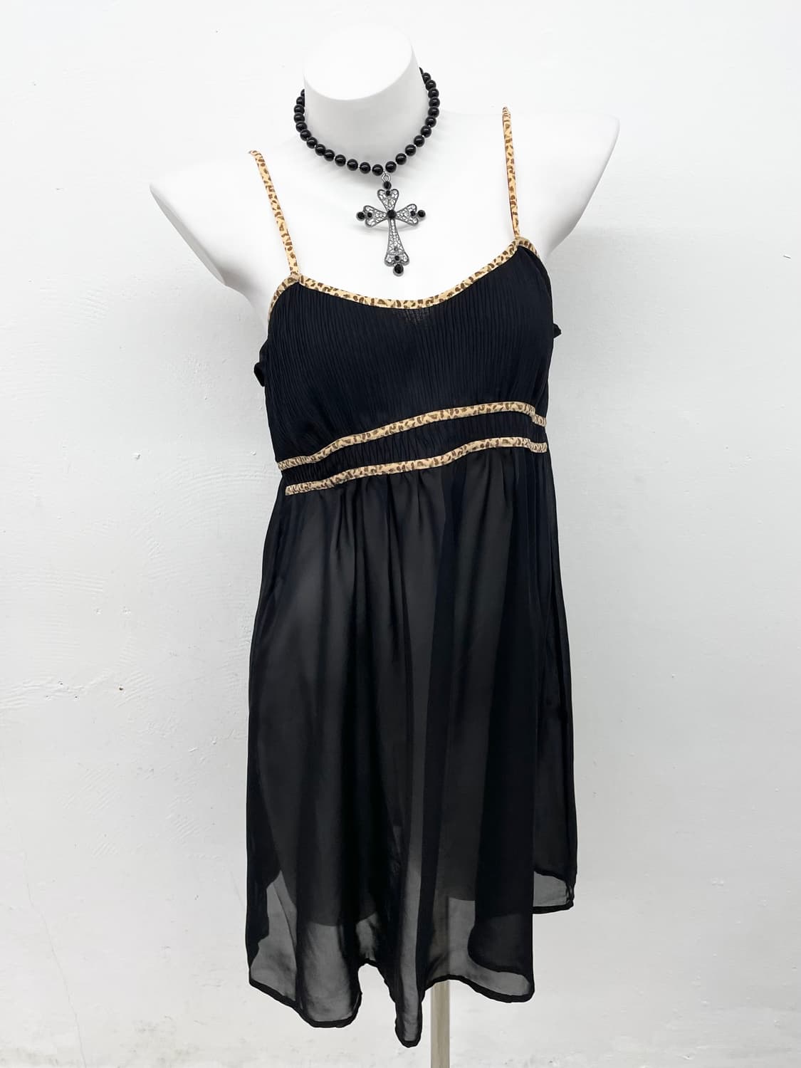 블랙 호피 라인 슬립 상품이미지1