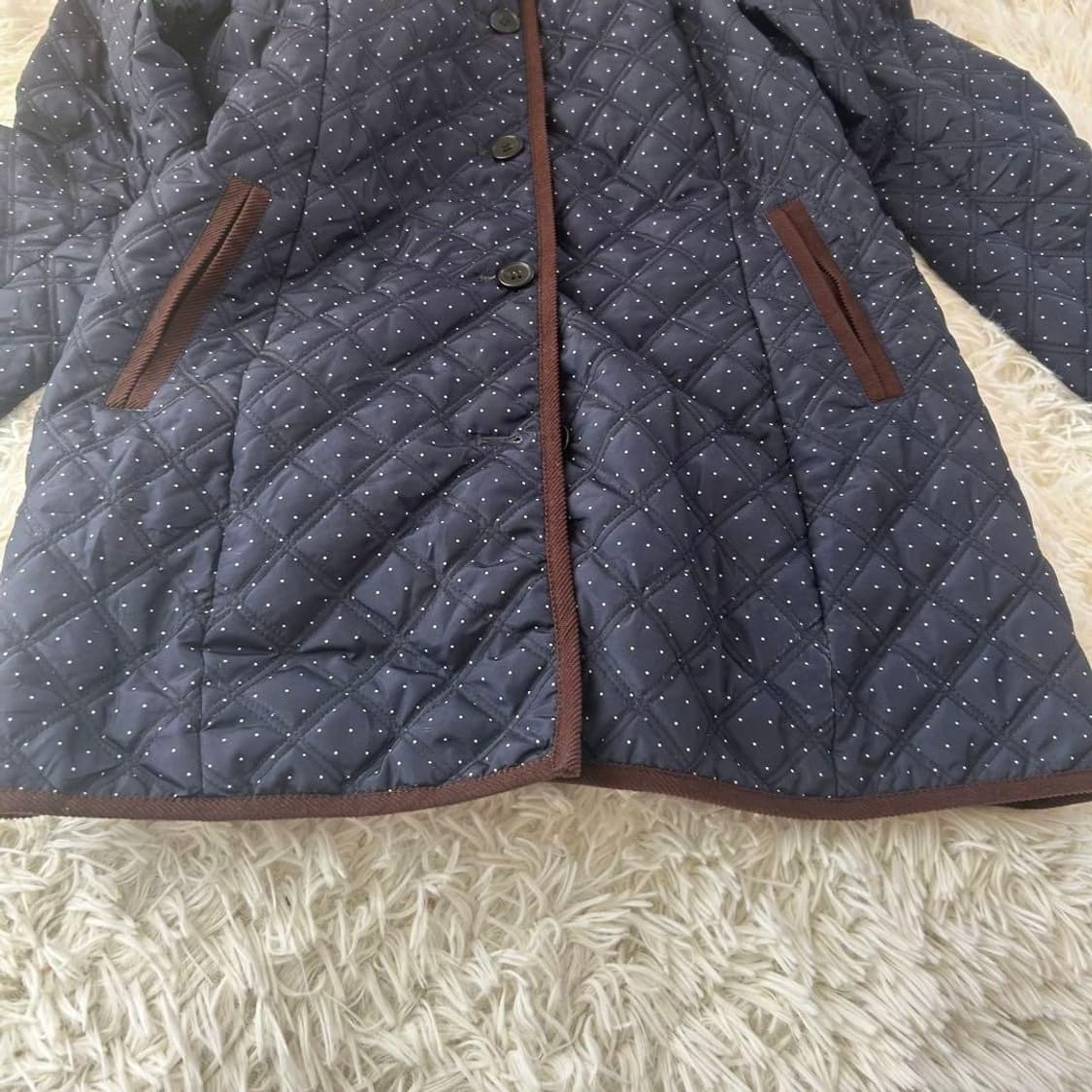 네이비 도트 땡땡이 퀄트자켓 상품이미지2