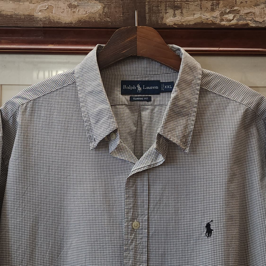 90s 폴로 랄프로렌 체크셔츠 시티보이 셔츠 유니버시티 xxl 상품이미지4