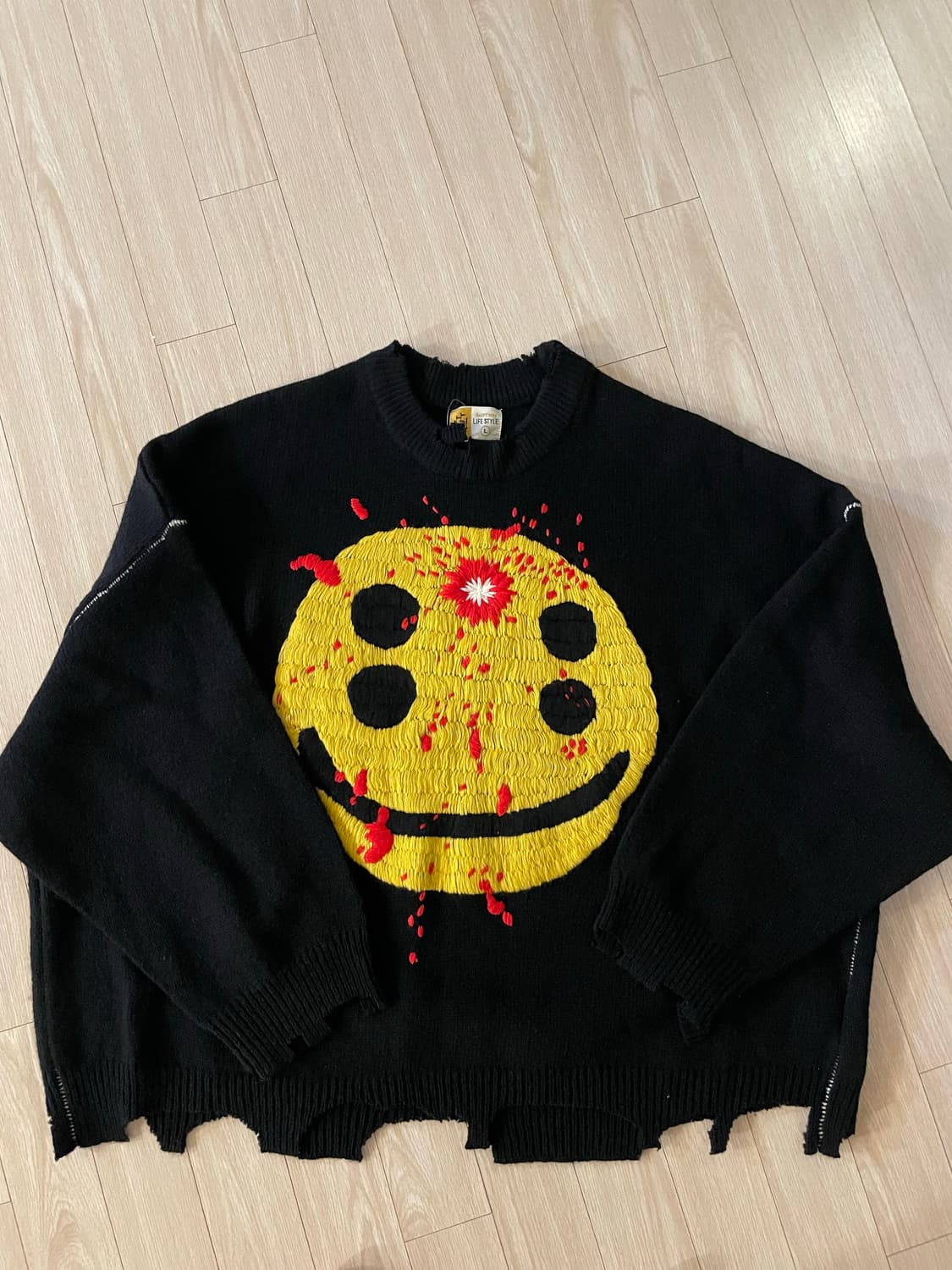 [새상품,L] 세인트마이클(세인트미카엘) x CPFM 스마일 니트 상품이미지1