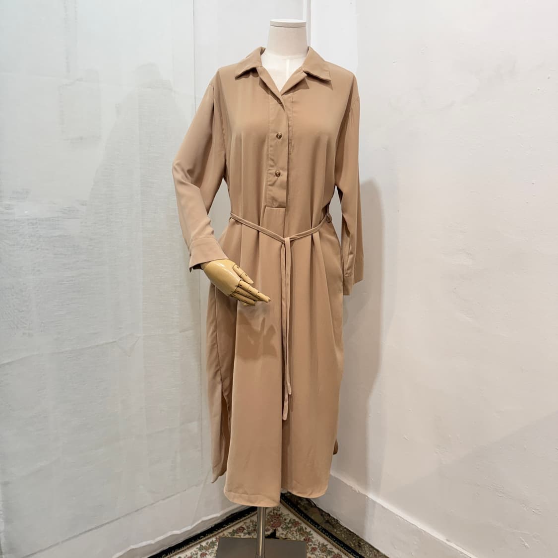 더오픈 촤르르 롱원피스 허리끈 찰랑 셔츠원피스 557 상품이미지1