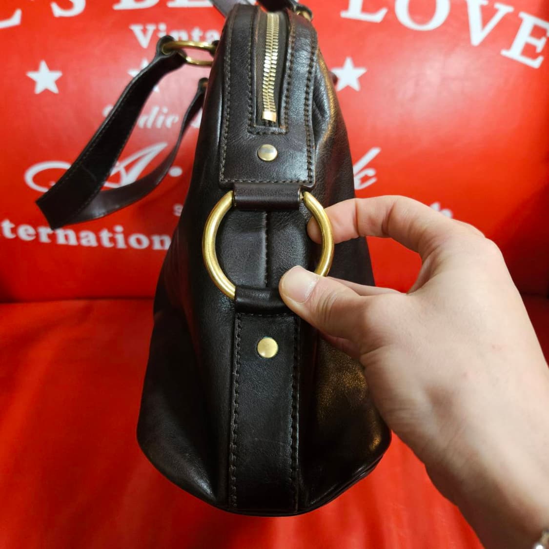 입생로랑(YSL) 뮤즈 브라운 레더 토트백 상품이미지6