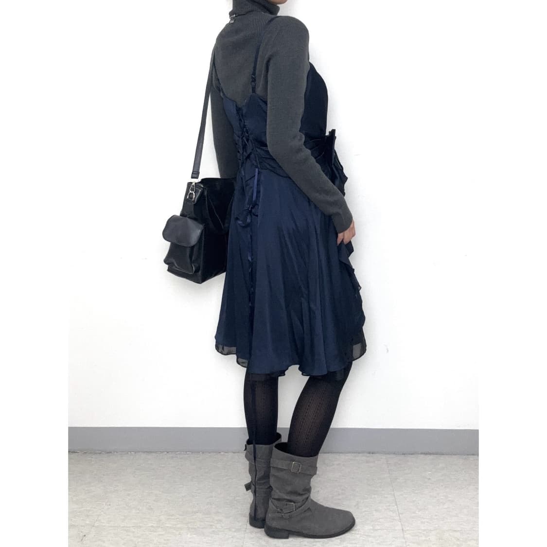 빈티지 고딕 슬리브리스 원피스 드레스 상품이미지4