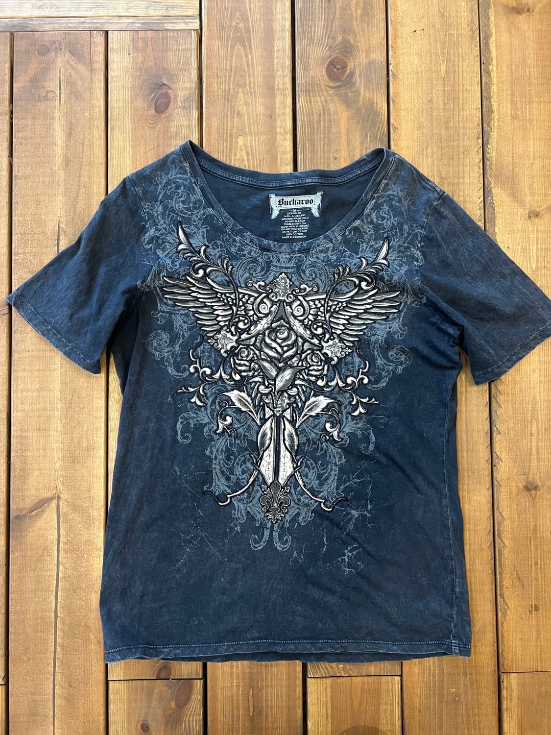 벅카루 차콜 프린팅 반팔 상품이미지6