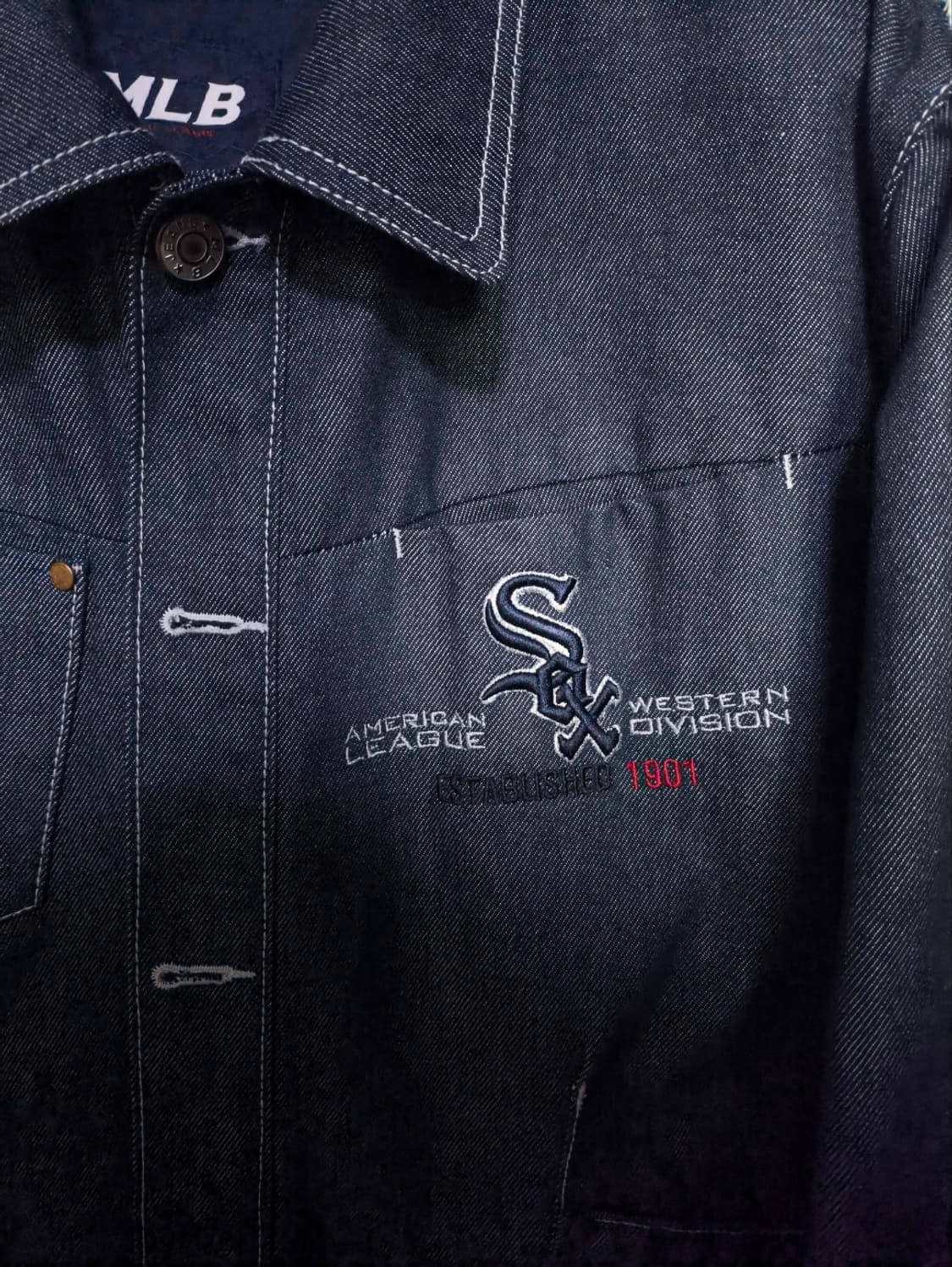 105 00's MLB 엠엘비 시카고 화이트삭스 데님자켓 상품이미지4