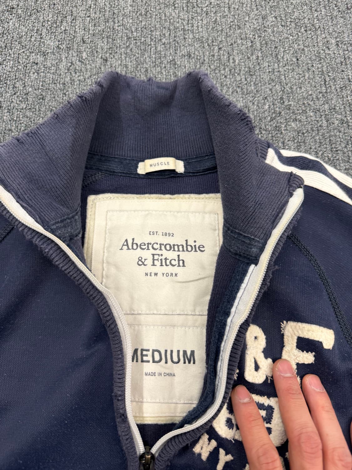 M)아베크롬비 빈티지 데미지 코튼 져지 집업자켓 상품이미지6