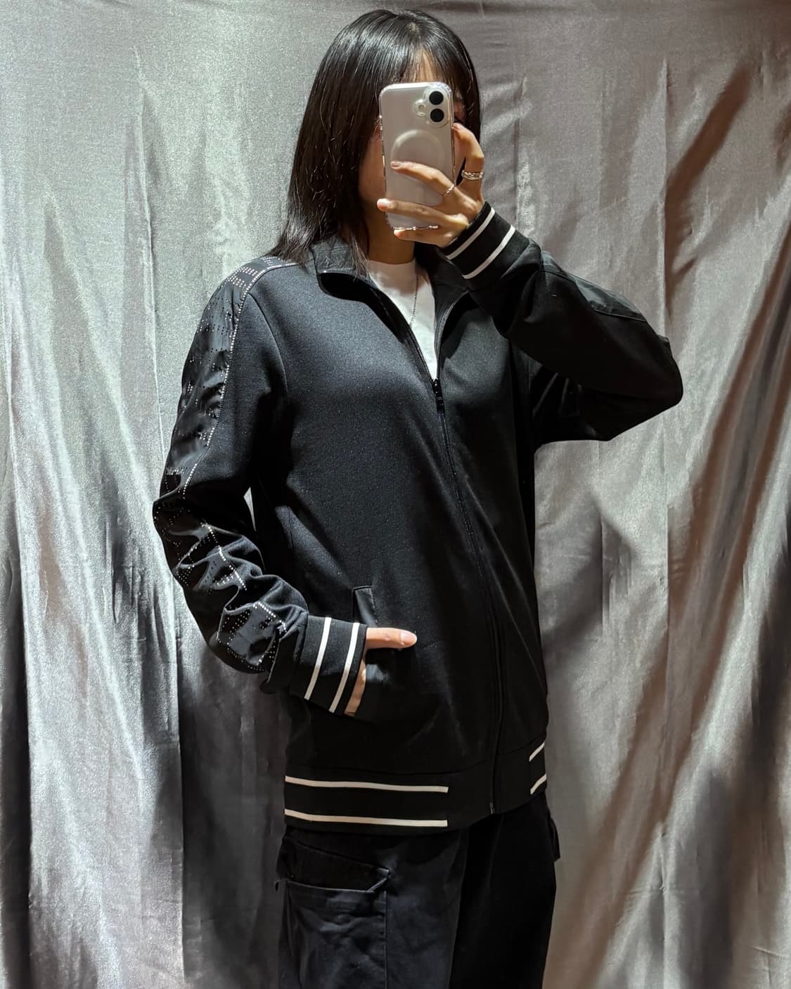 M A|X 아르마니 익스체인지 펀칭라인 트랙탑 상품이미지1