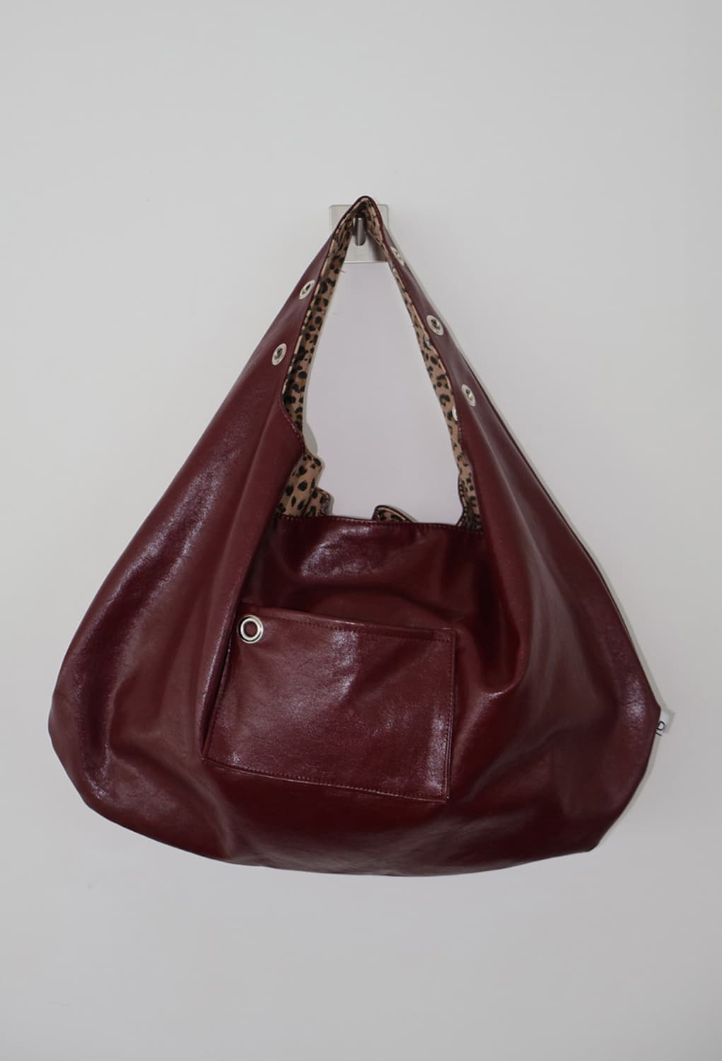EYELET LEATHER BAG - WINE 상품이미지1