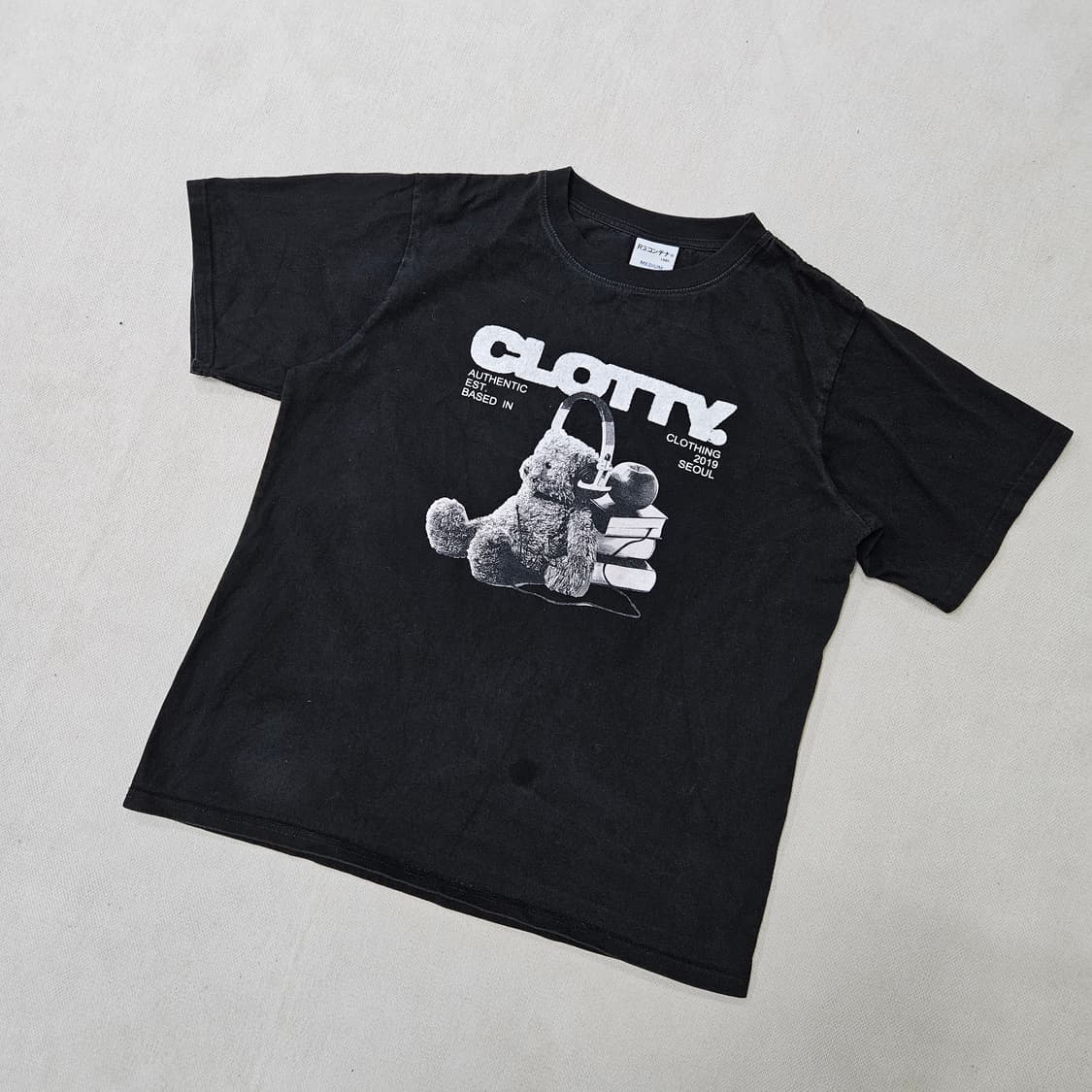 M 빈티지 곰돌이 그래픽 반팔티  0409Y 상품이미지1