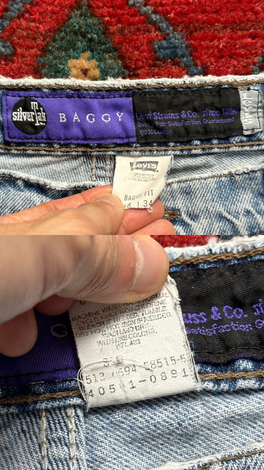 90's USA Made 리바이스 실버탭 배기 데님 팬츠 상품이미지9