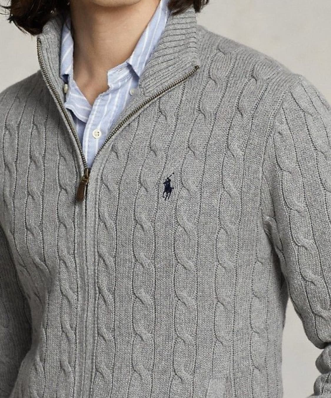 (새상품)폴로 랄프로렌 풀집업 꽈배기 니트 L 상품이미지1
