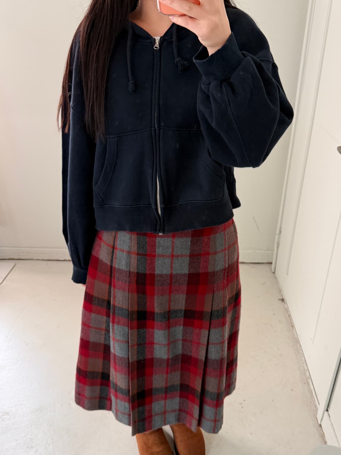 일본빈티지 모던 네이비 후드집업  상품이미지3