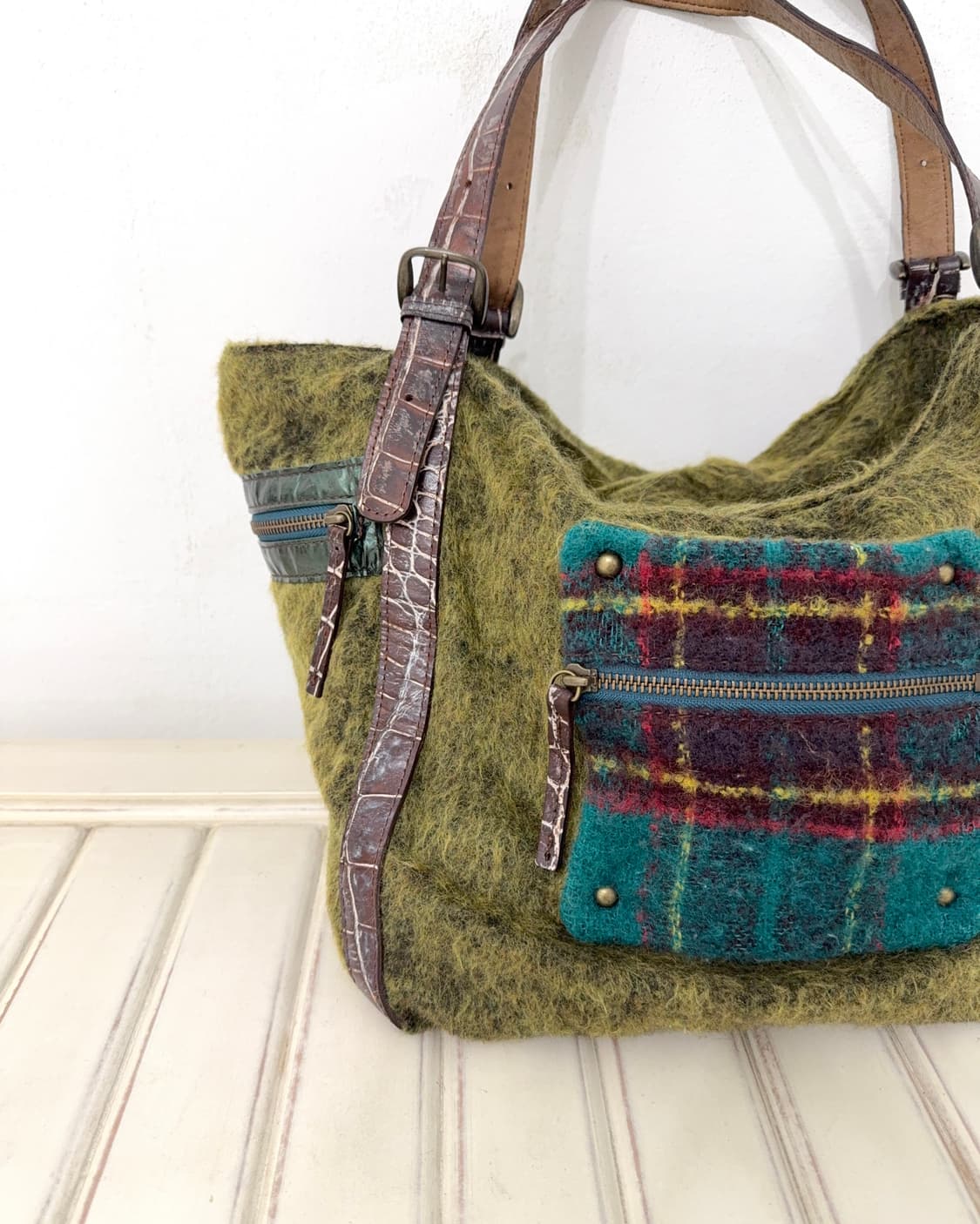 Bohemian Felt Patchwork Tote Bag 상품이미지2