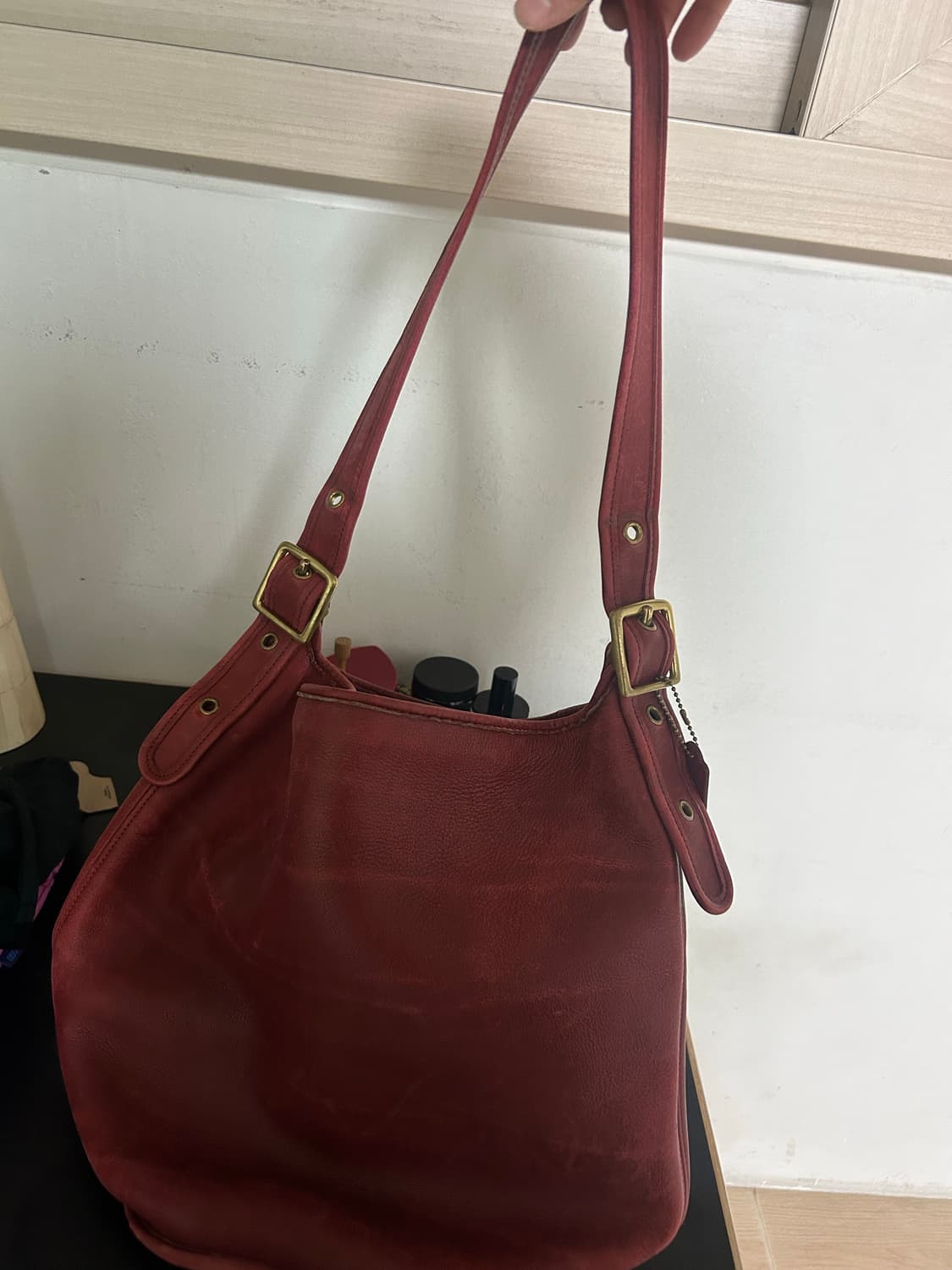 코치 빈티지 더플백 레드 라지 사이즈 상품이미지3