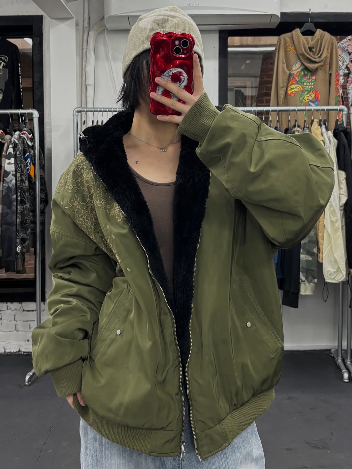 카라쿠리 타마시 오리엔탈 리버시블 MA-1 상품이미지4