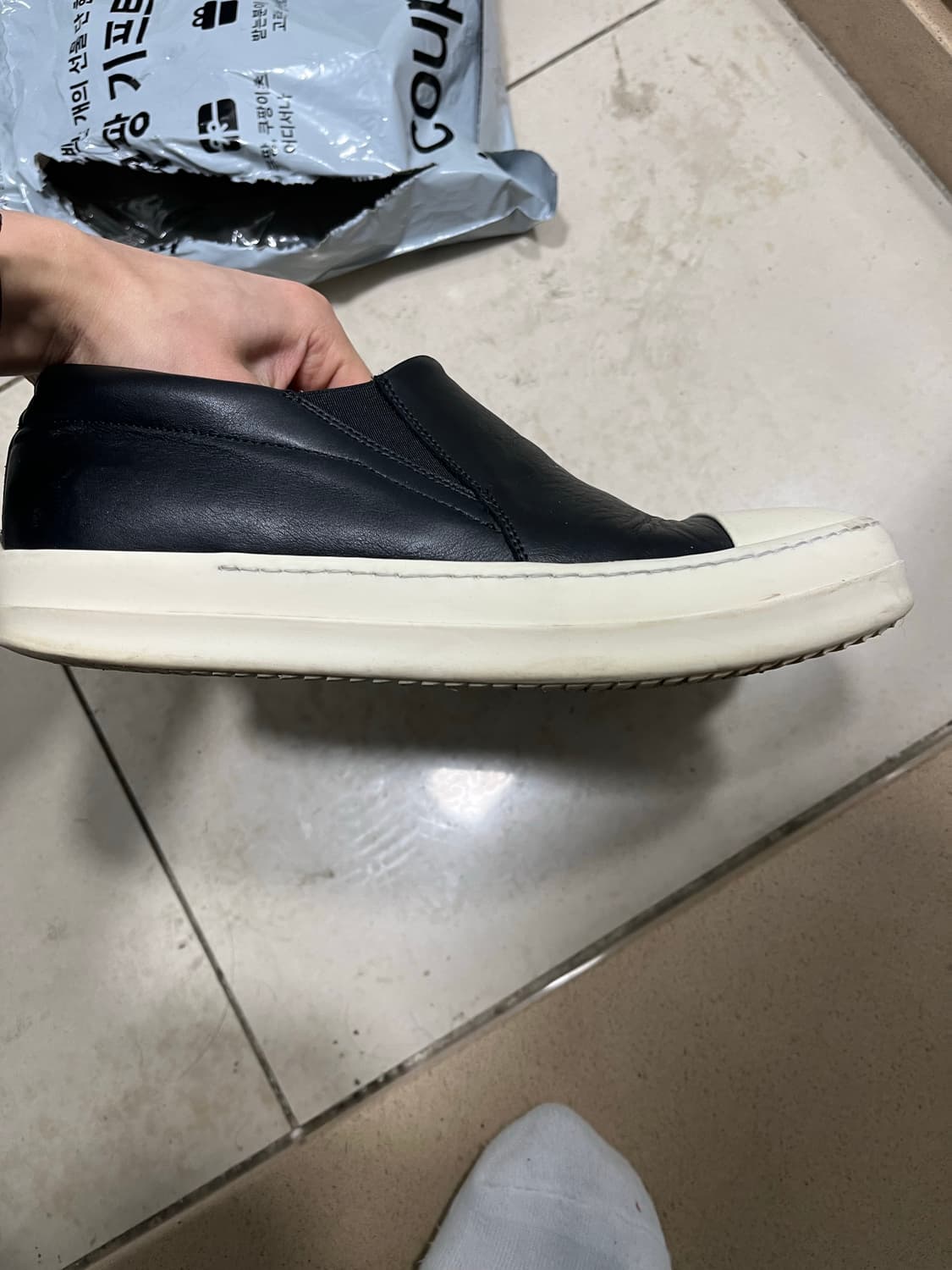 릭오웬스 레더 슬립온 265 상품이미지6