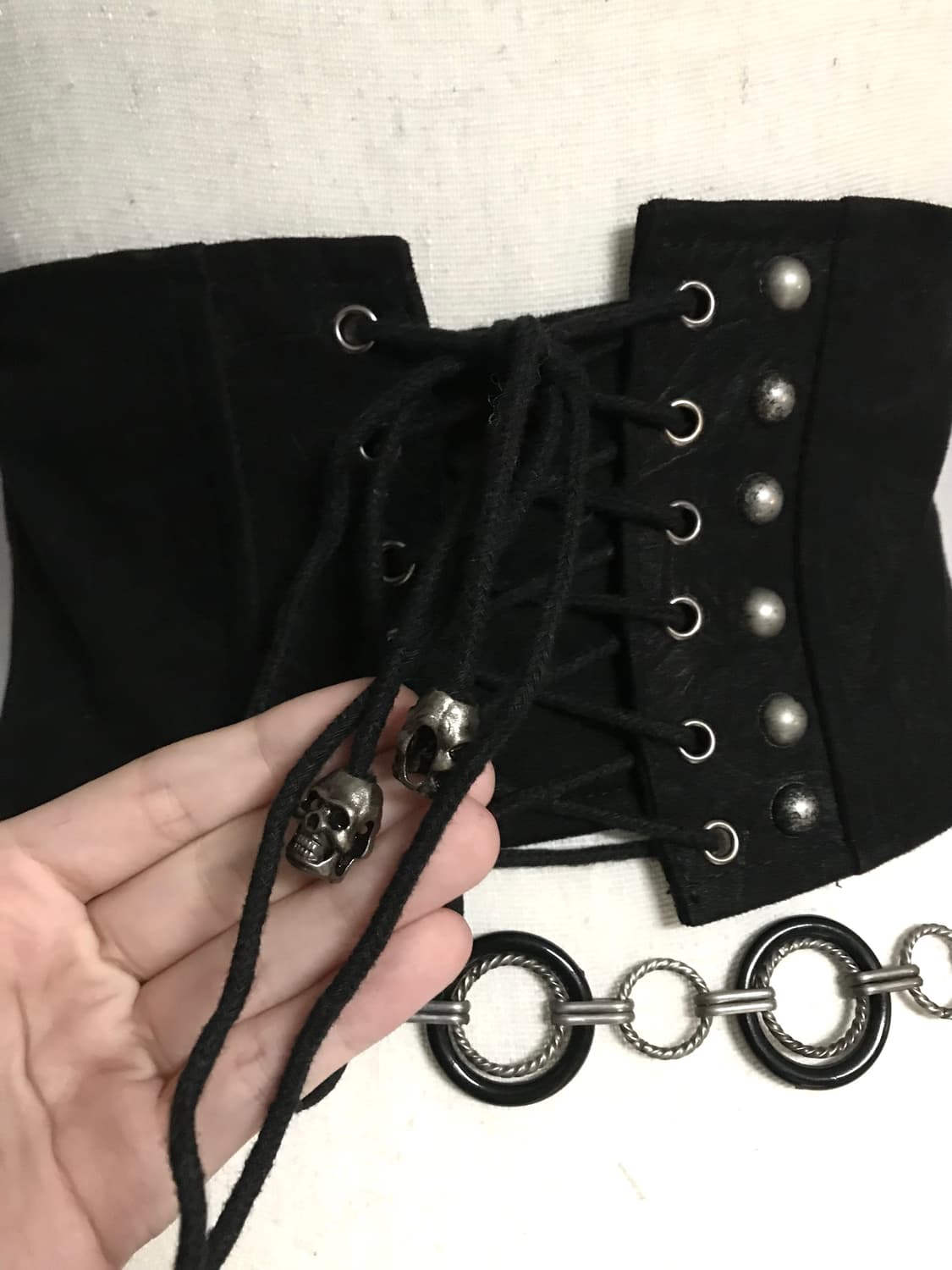 PUNK RAVE Black Studded Corset Belt 상품이미지3