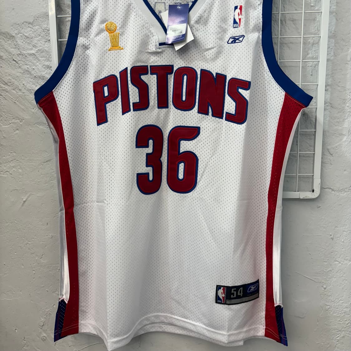 NBA X 리복 디트로이트 피스톤즈 유니폼 슬리브리스 2XL 상품이미지4