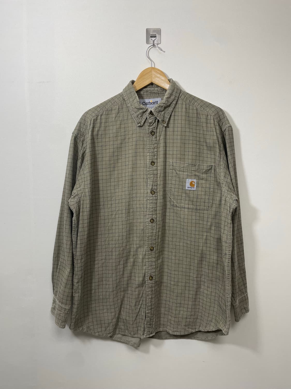 칼하트Carhartt 코듀로이 체크 셔츠 L - S34 상품이미지1