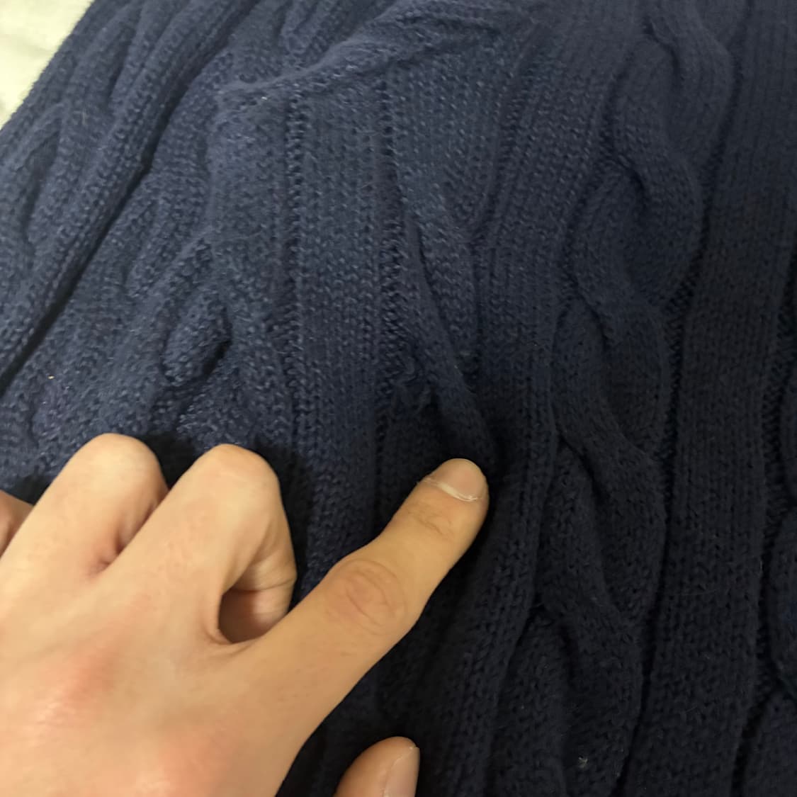 (QR정품) 폴로 네이비 꽈배기 니트 XL 상품이미지4