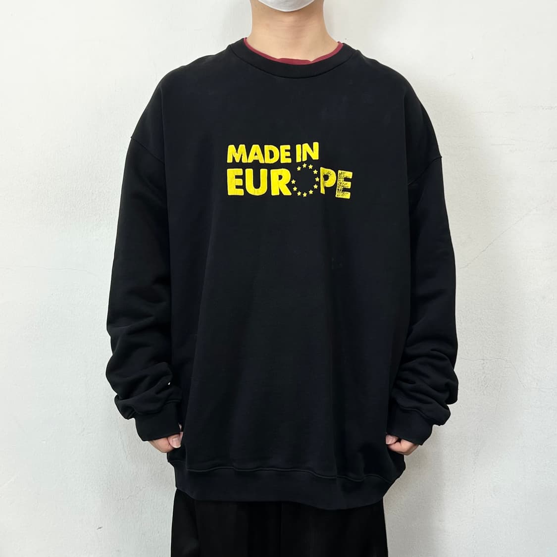 베트멍 더블넥 메이드 인 유럽 스웻 맨투맨 블랙 상품이미지3