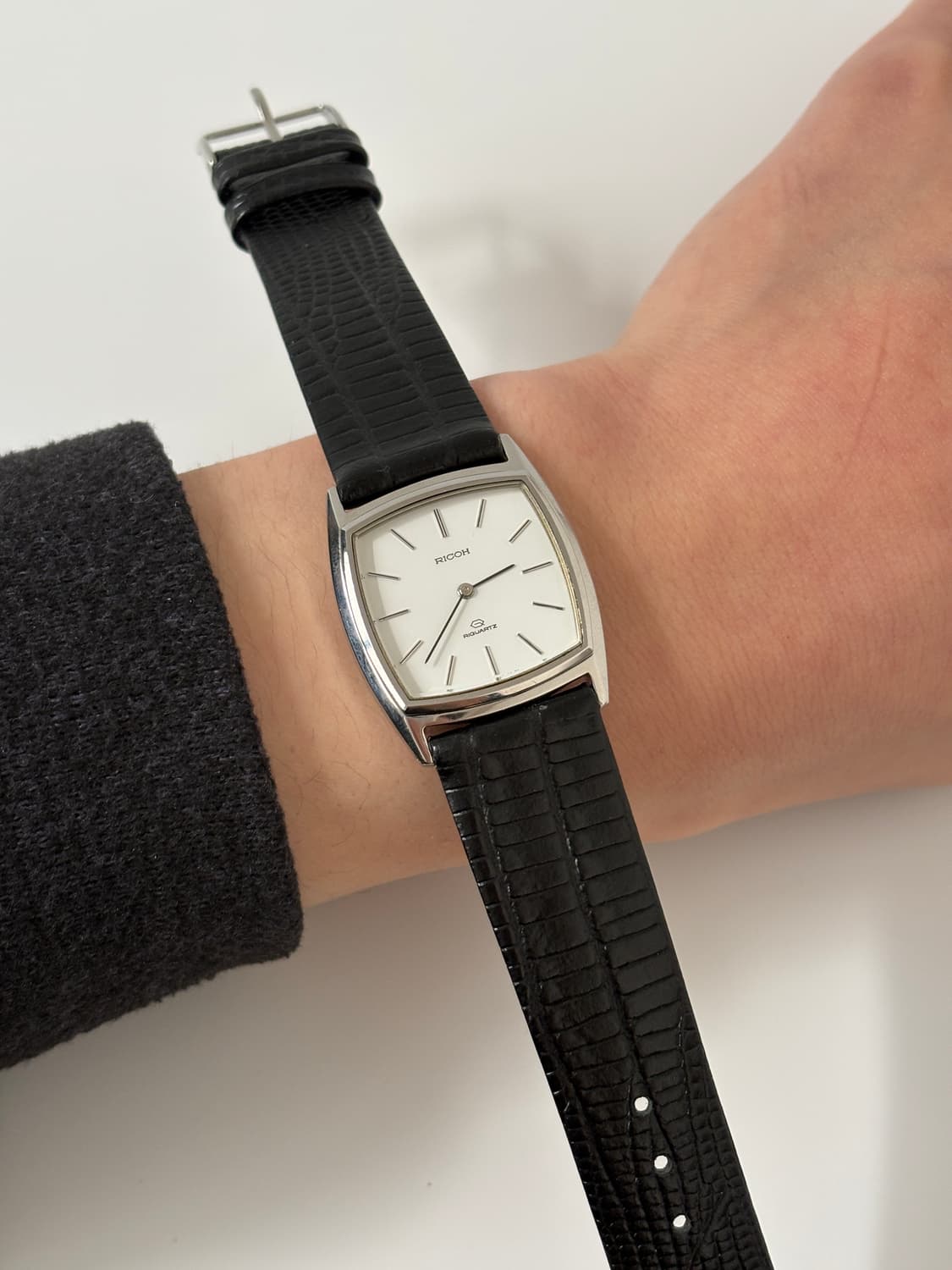리코 RICOH 빈티지 시계 1980년대 커브드 스퀘어 탱크 리쿼츠 상품이미지8
