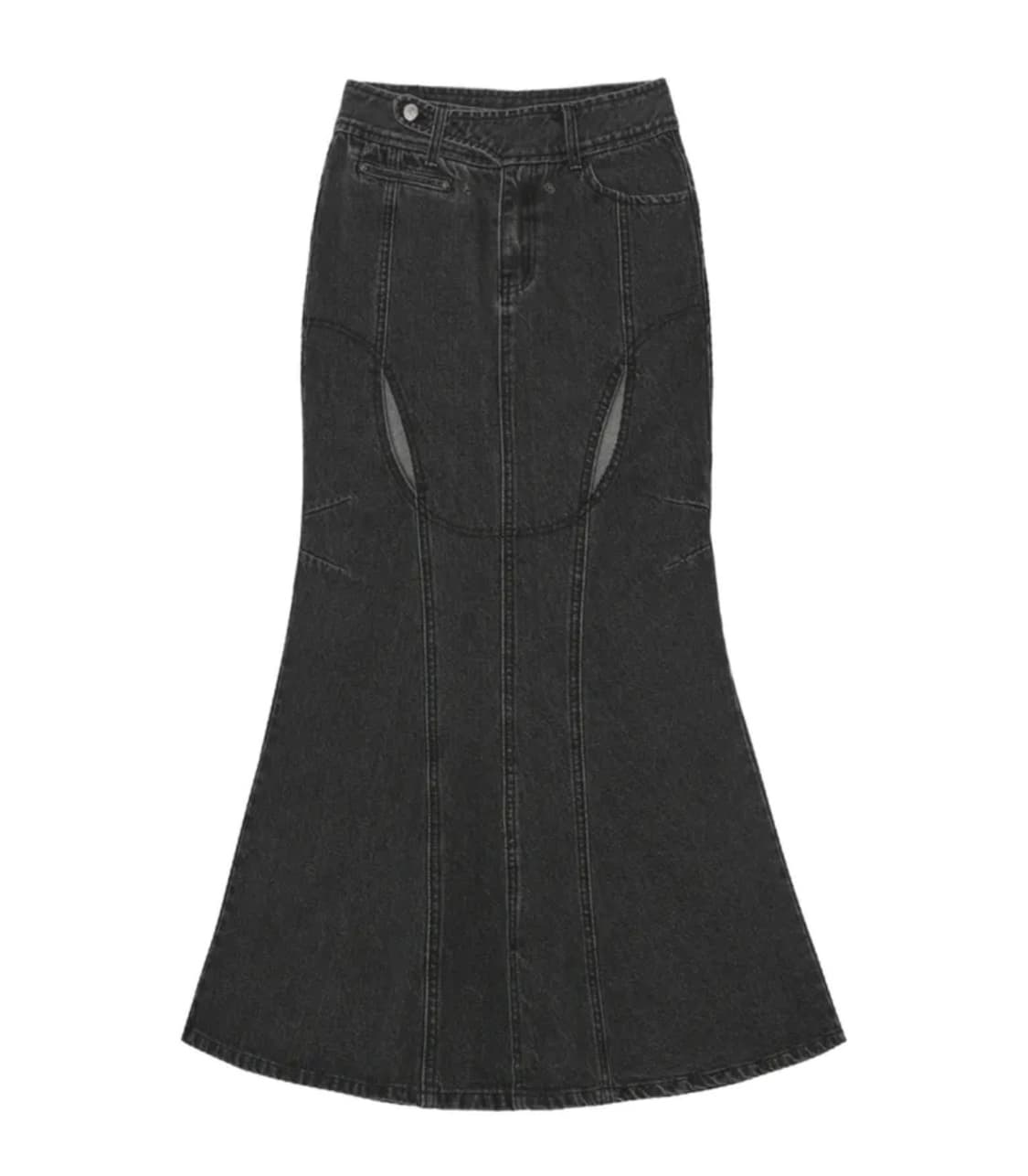 OJOS Mermaid Slit Denim Skirt / Charcoal 상품이미지1