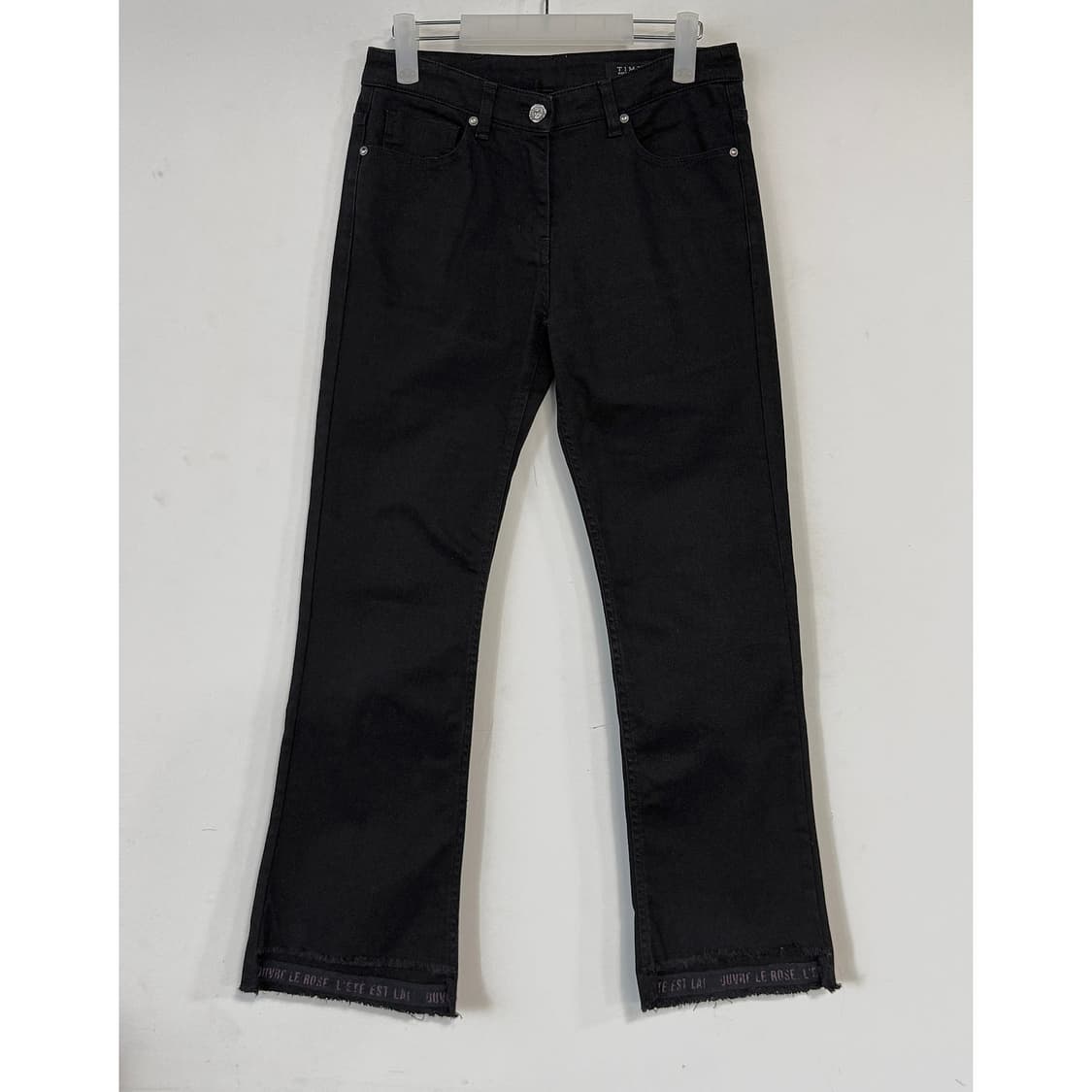 타임 레터링 헴 블랙 데님 진 상품이미지2