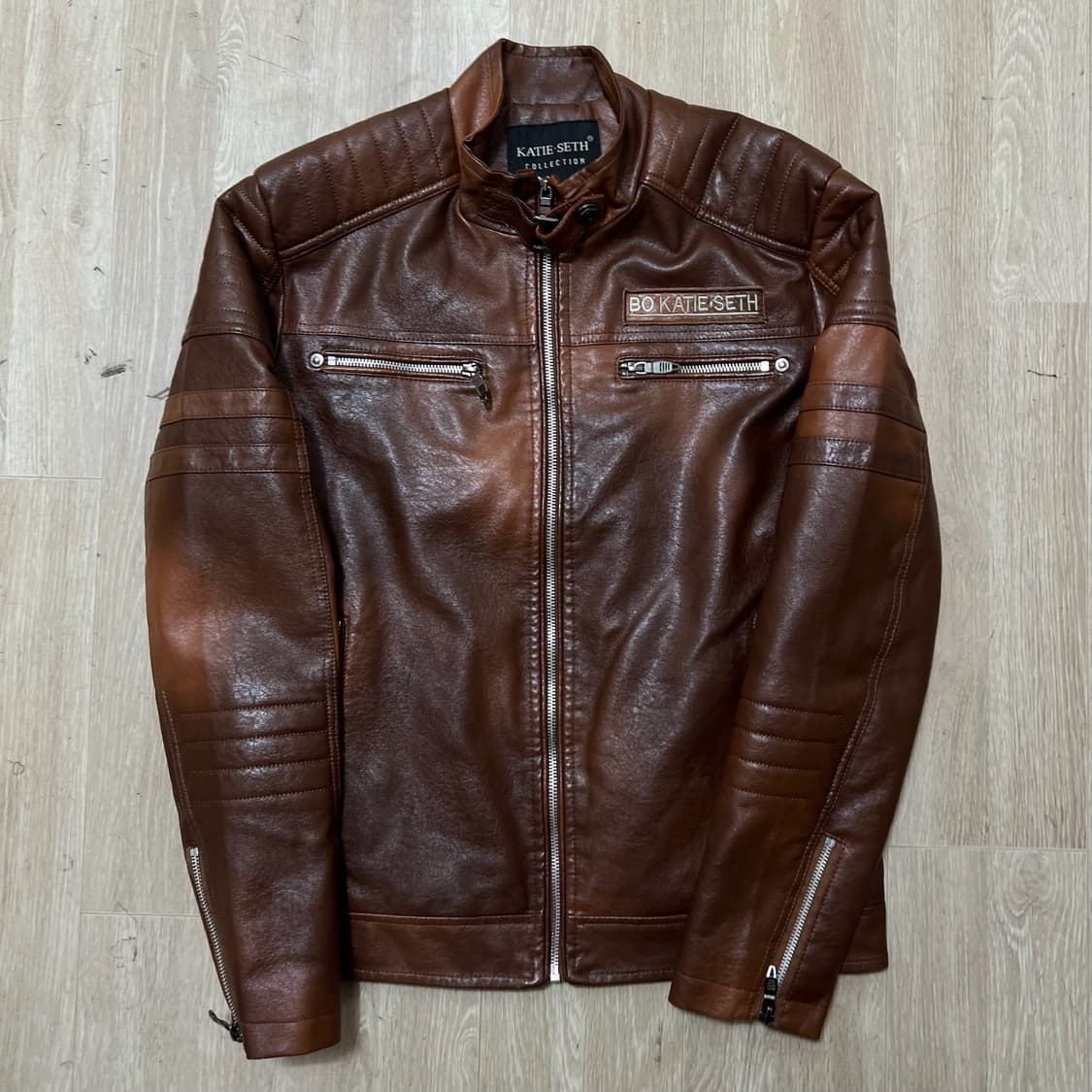 KATIE SETH 컬렉션 남성 양가죽 바이커 가죽자켓 L/100  상품이미지1