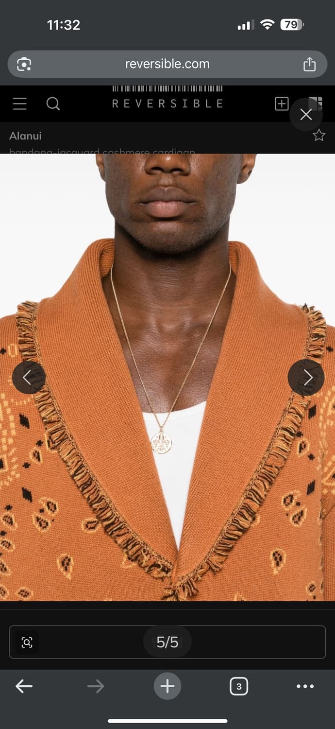 ALANUI 반다나 캐시미어 가디건 오렌지 상품이미지5