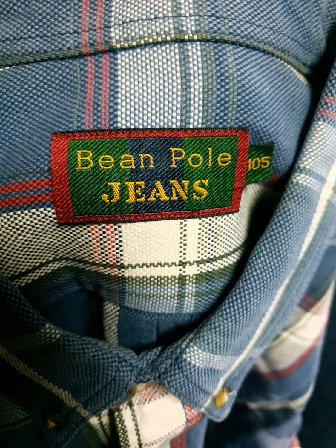 (빈티지) 빈폴 진스 00s 클래식 체크 버튼다운 워크 셔츠 (105 상품이미지3