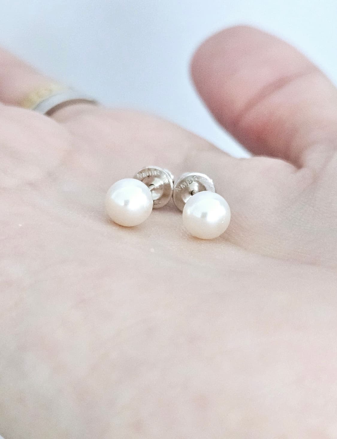 [새상품급] 넘버링 진주 귀걸이 #9100 (6mm/925실버) 상품이미지5