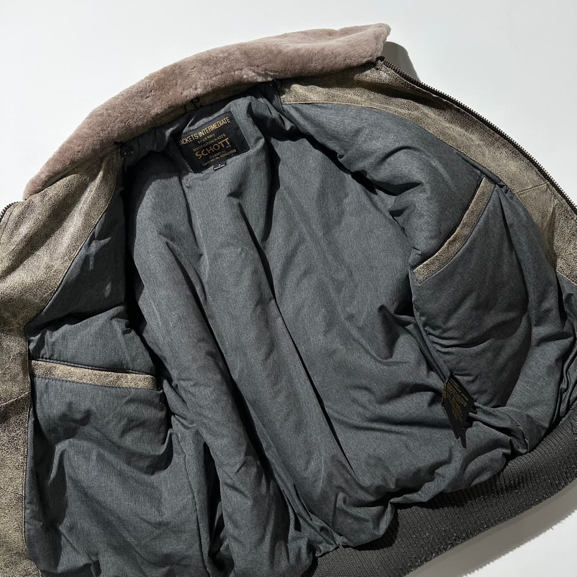 쇼트 G-1 레더 플라이트 봄버 자켓 상품이미지9