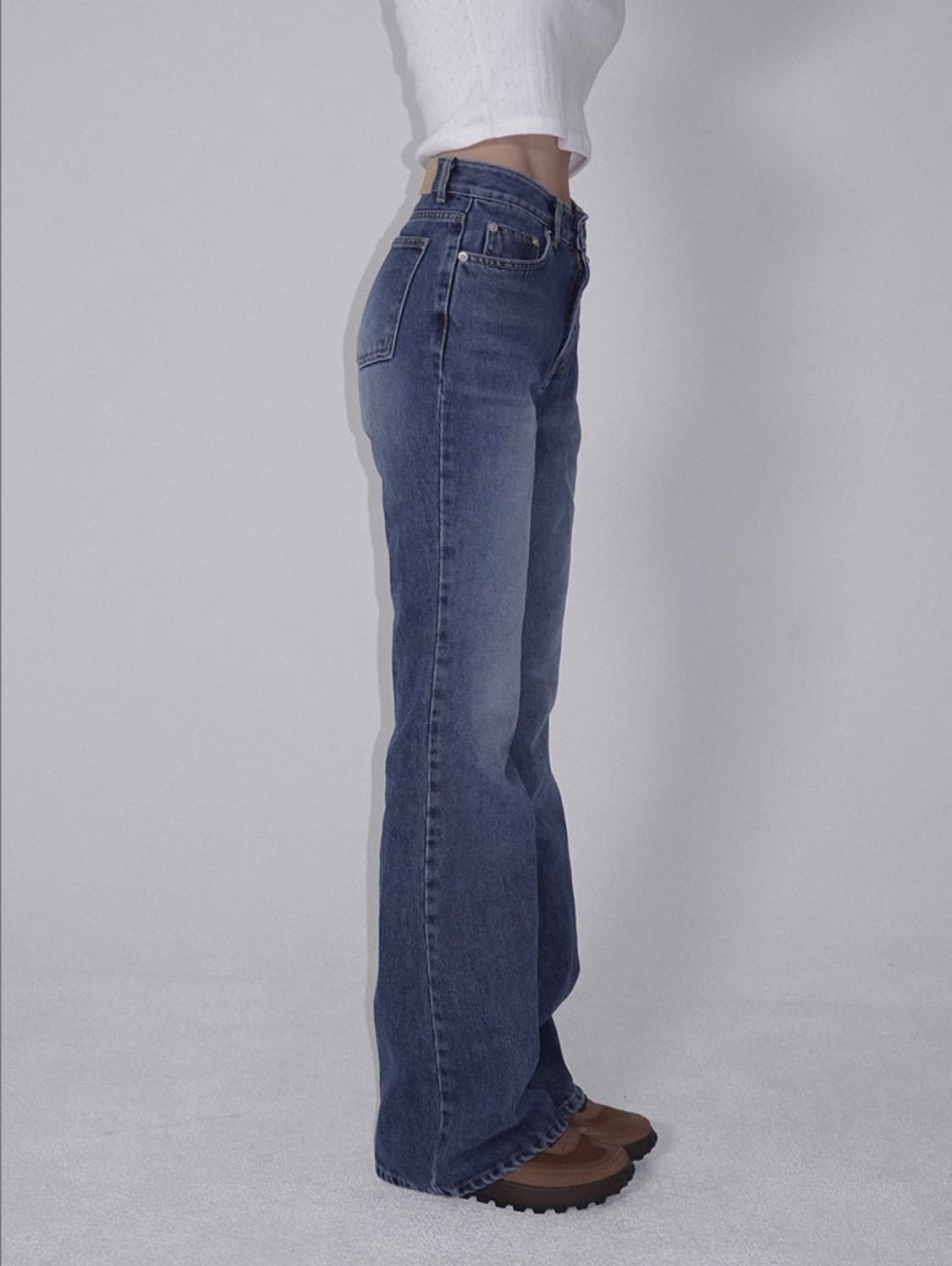 (새상품) 페일제이드 파인체리 미드라이즈 부츠컷 데님 진 베이직 블루 청 상품이미지4