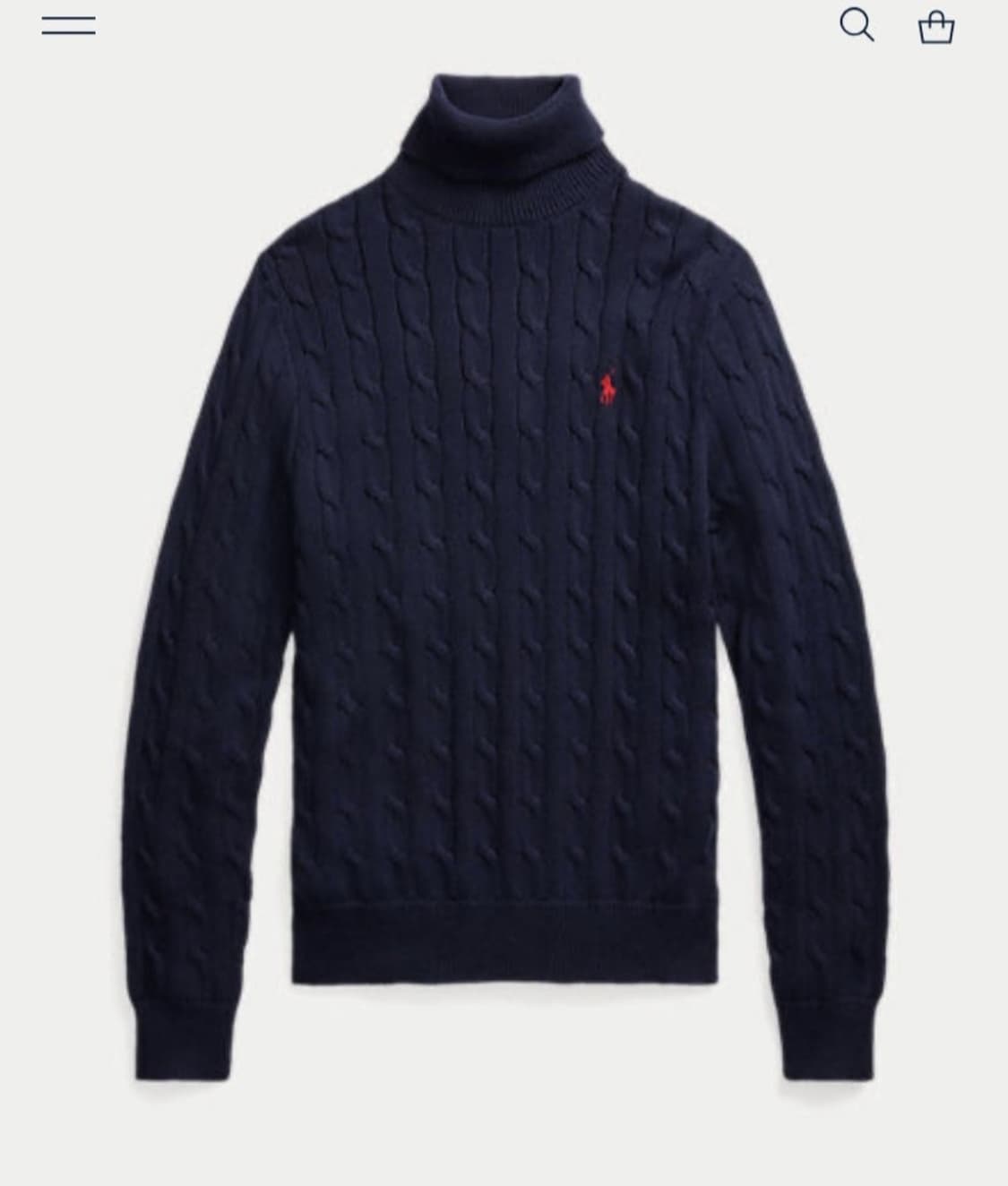 폴로 터틀넥 니트 맨즈 xs 네이비 상품이미지1