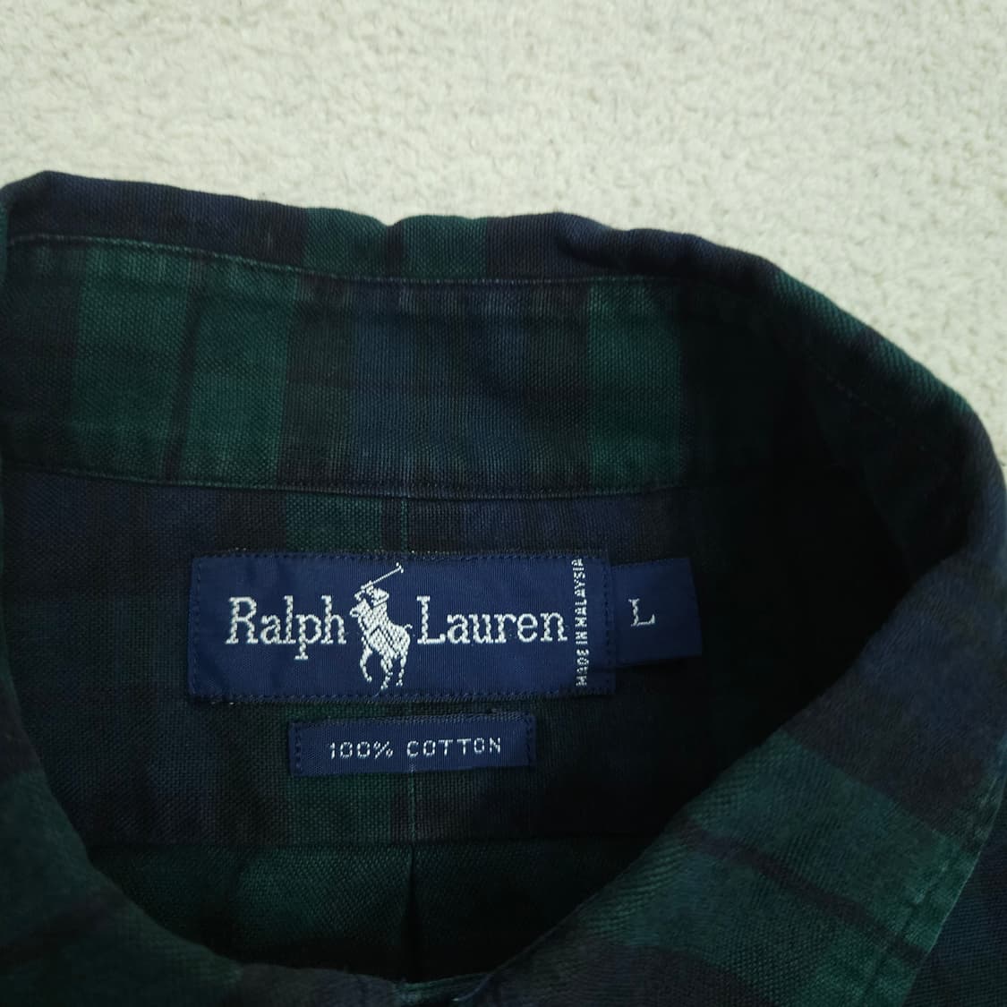 폴로 랄프 로렌 블랙 와치 체크 셔츠 L 상품이미지4