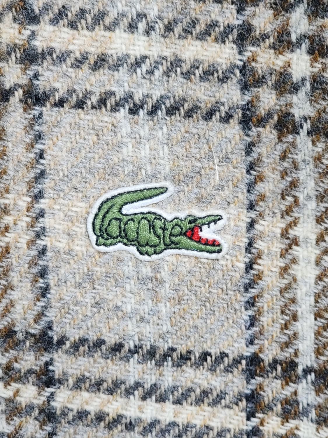 (100) 라코스테 숄카라 블루종 점퍼 체크 모직자켓  상품이미지4