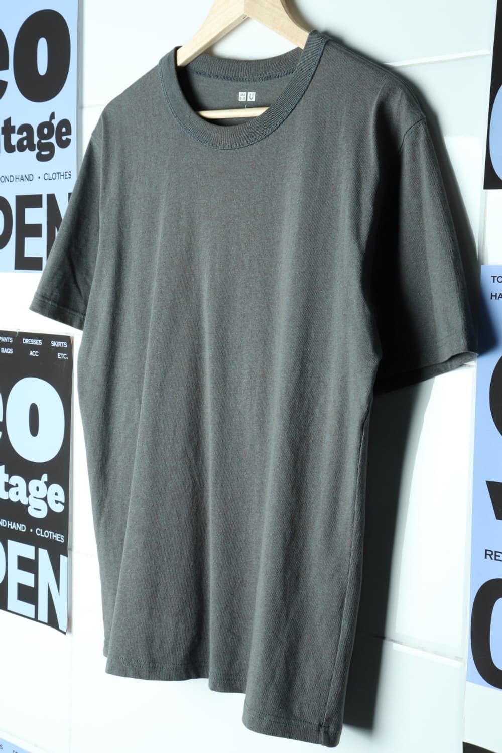 (L-XL) 유니클로 반팔 티셔츠 소재패턴 U라인 감성-H31918 상품이미지1