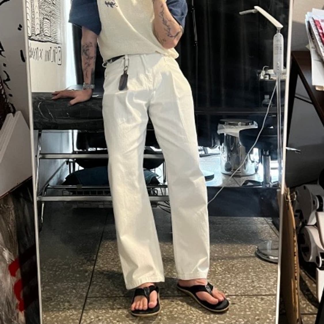 스웨이드 레더  쪼리 슬리퍼 상품이미지2