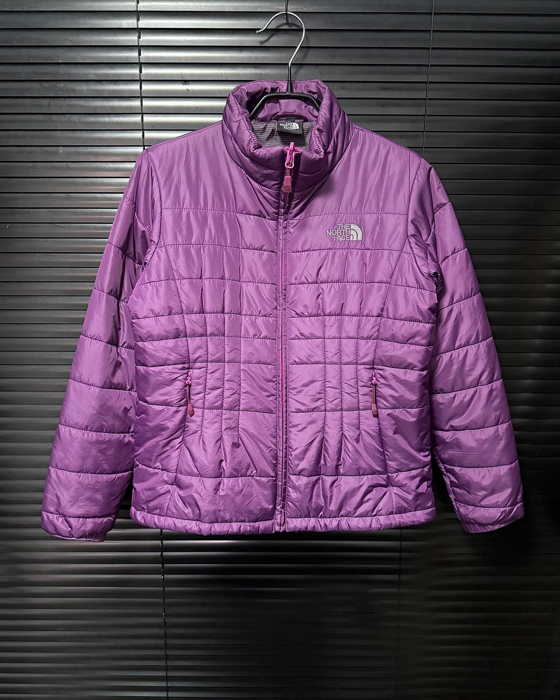 노스페이스 정품 보라색 퍼플 솜 패딩 눕시 퀄팅 M 95 여성 여자 집업 상품이미지2