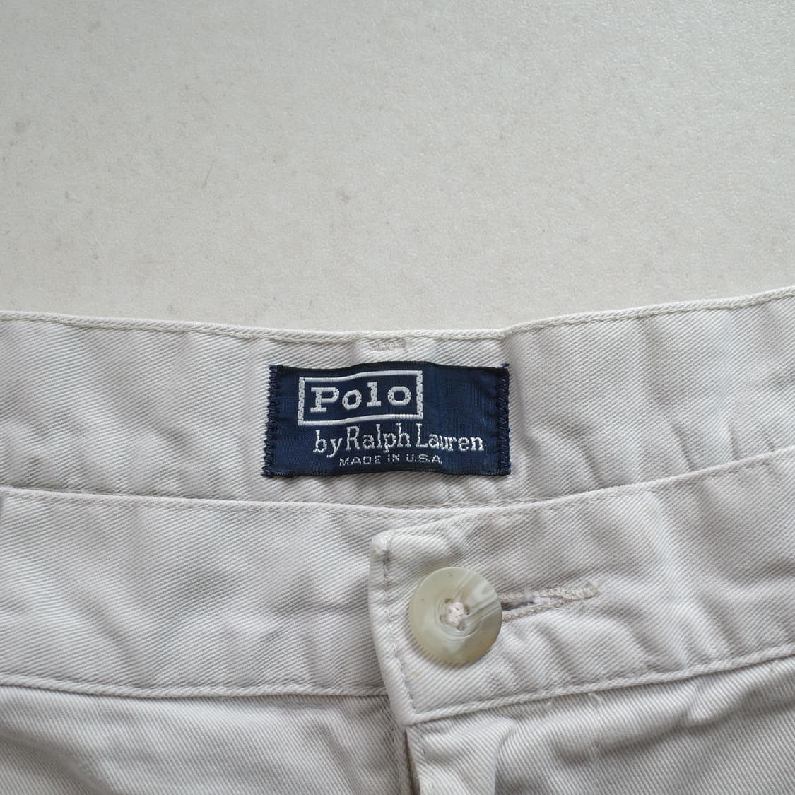 90s  폴로 랄프로렌 MADE IN USA 어센틱 사각탭 투턱 치노쇼츠 상품이미지3