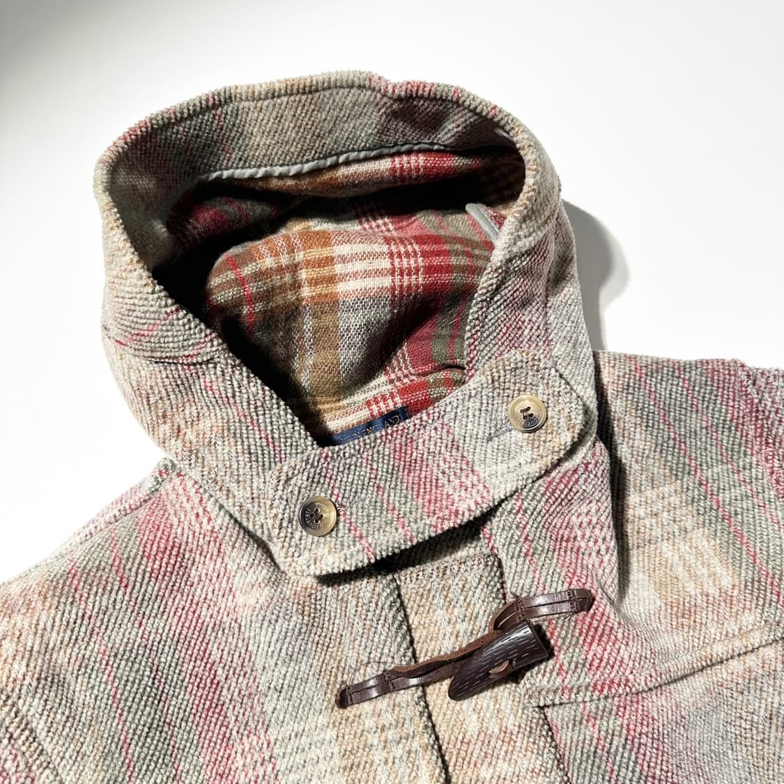 글로버올 울 체크 더플 코트 상품이미지5