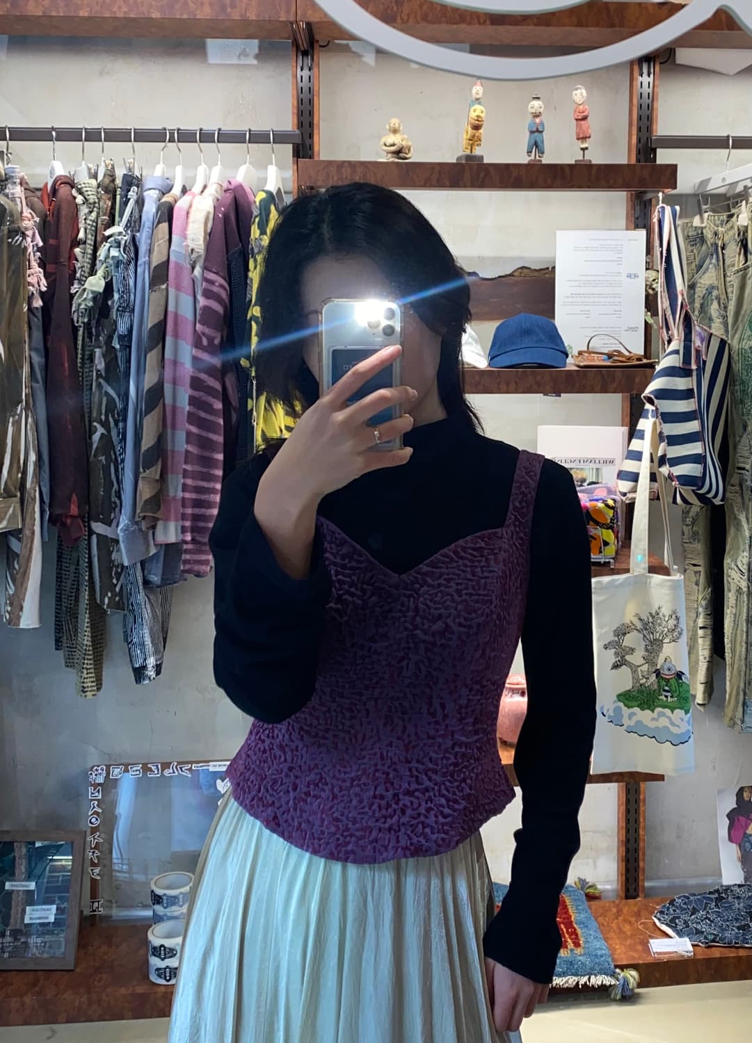 Vintage Ariella 텍스처드 슬리브리스 탑 상품이미지1