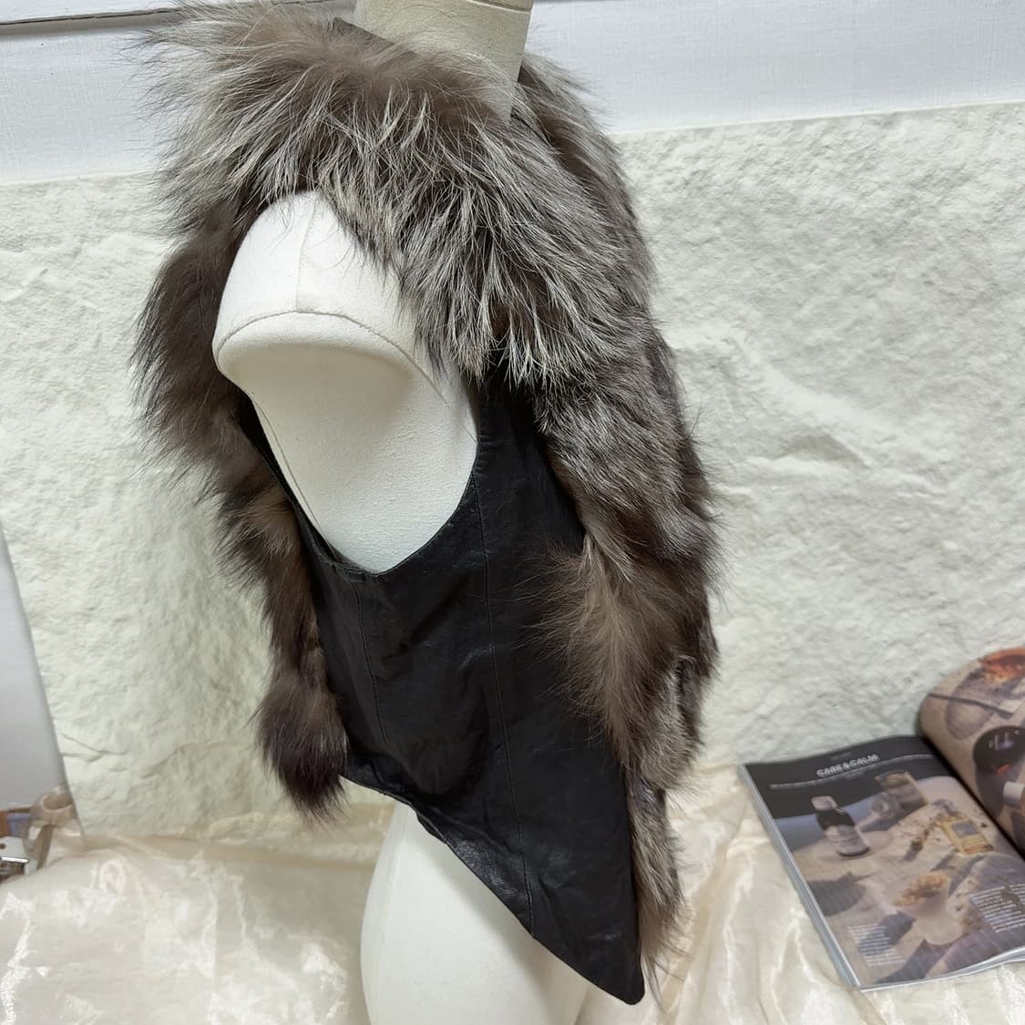 빈티지 은여우털 양가죽 조끼 베스트 상품이미지2