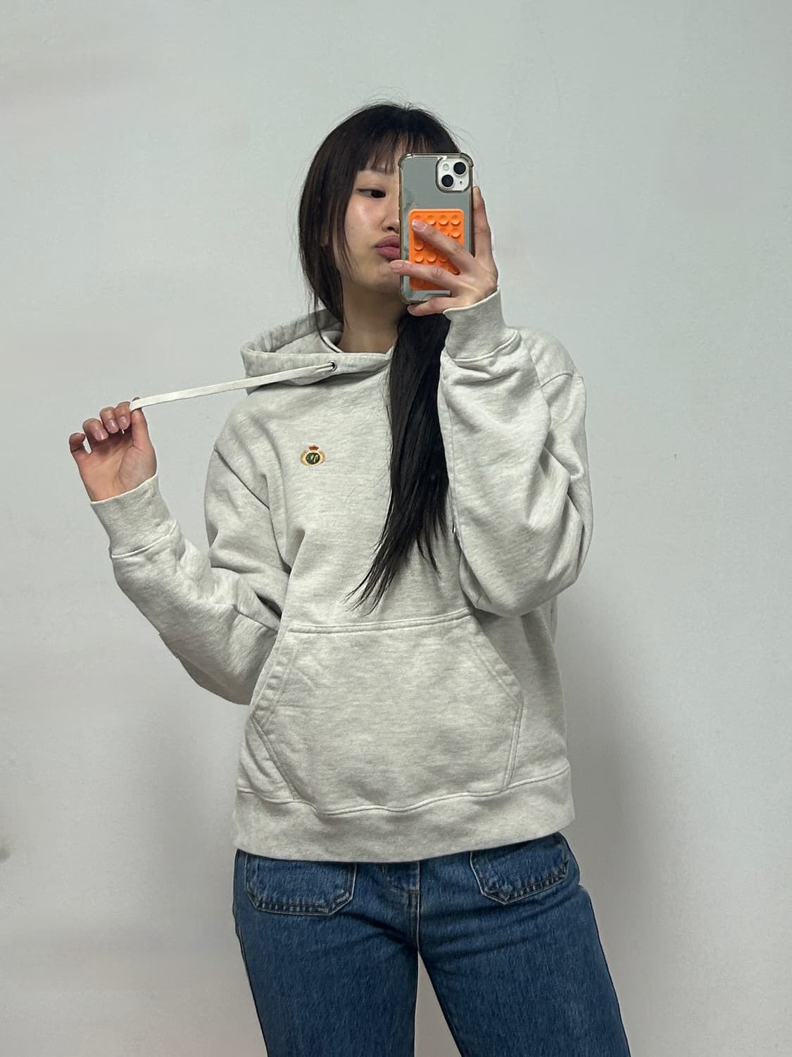 마리떼 프랑소와 저버 크레스트 로고 헤비코튼 후드티 그레이 상품이미지1