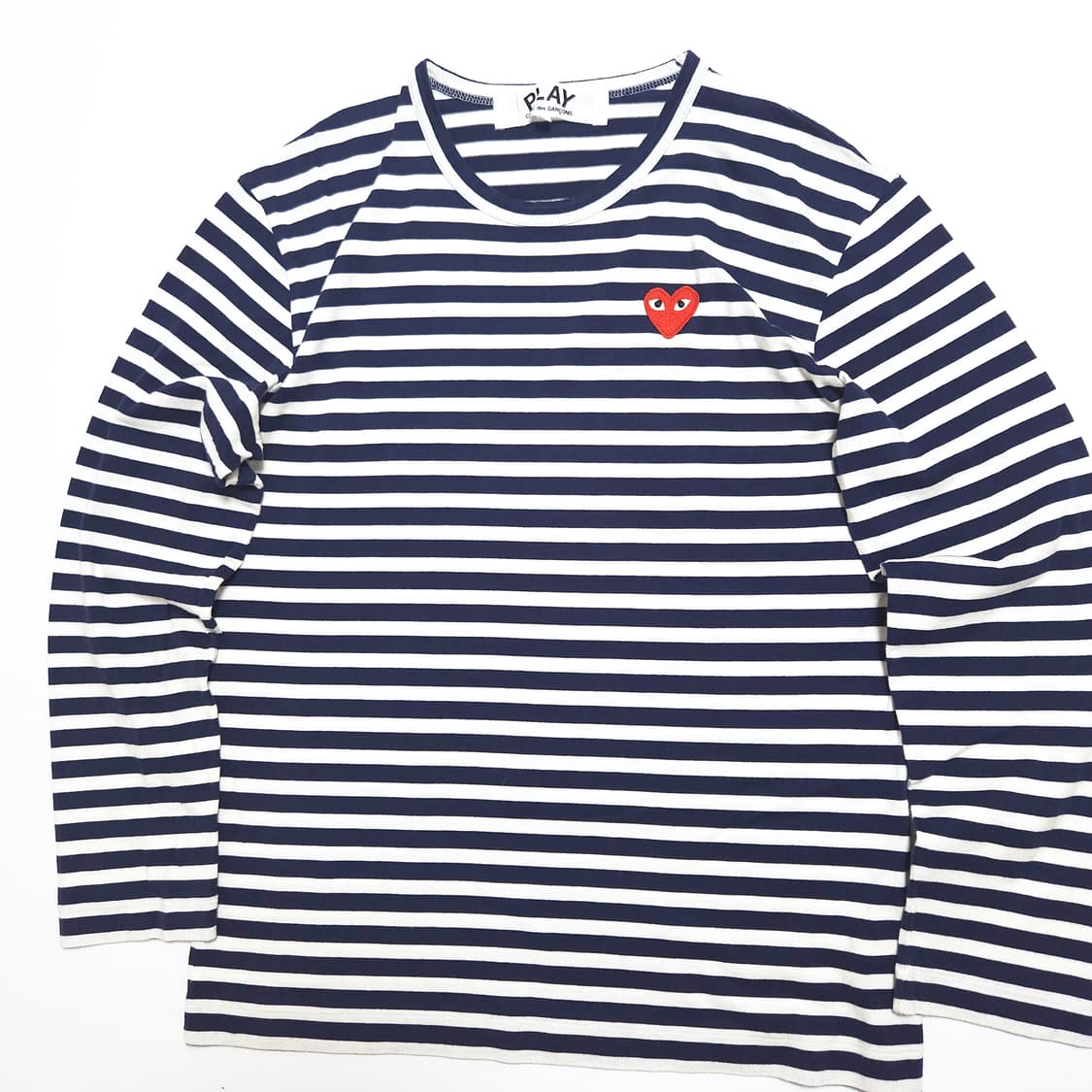 꼼데가르송 레드와펜 스트라이프 긴팔 티셔츠 네이비 상품이미지3