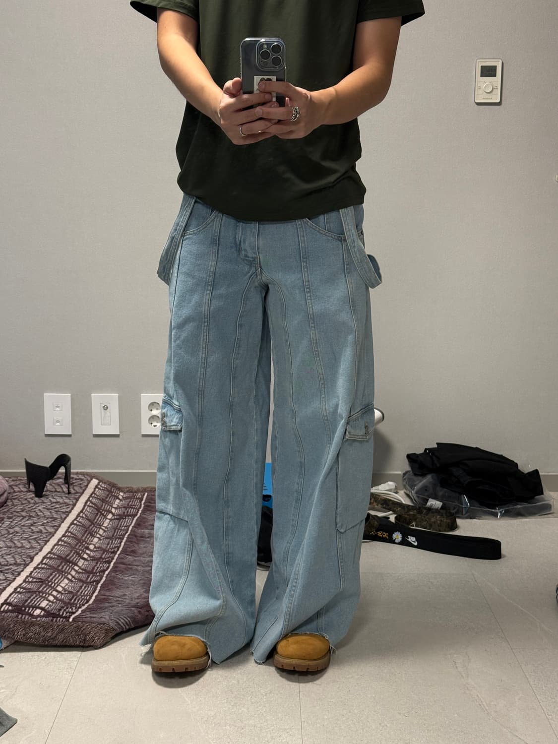 [46] 에곤랩 egonlab 카고 블루 스톤워시 데님 상품이미지3