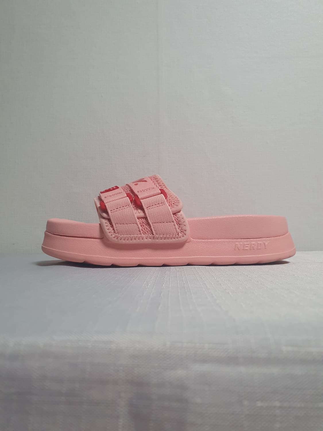 택포가 230mm 널디 슬리퍼 통굽 웨빙 플랫폼 슬라이드 코랄핑크 상품이미지2