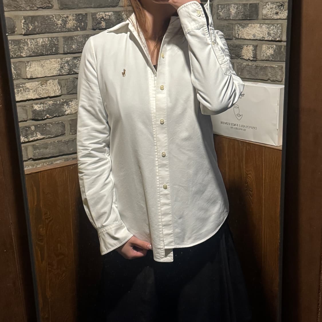 S) 폴로 랄프로렌 클래식 화이트 옥스포드 셔츠 커스텀핏 W35 상품이미지10