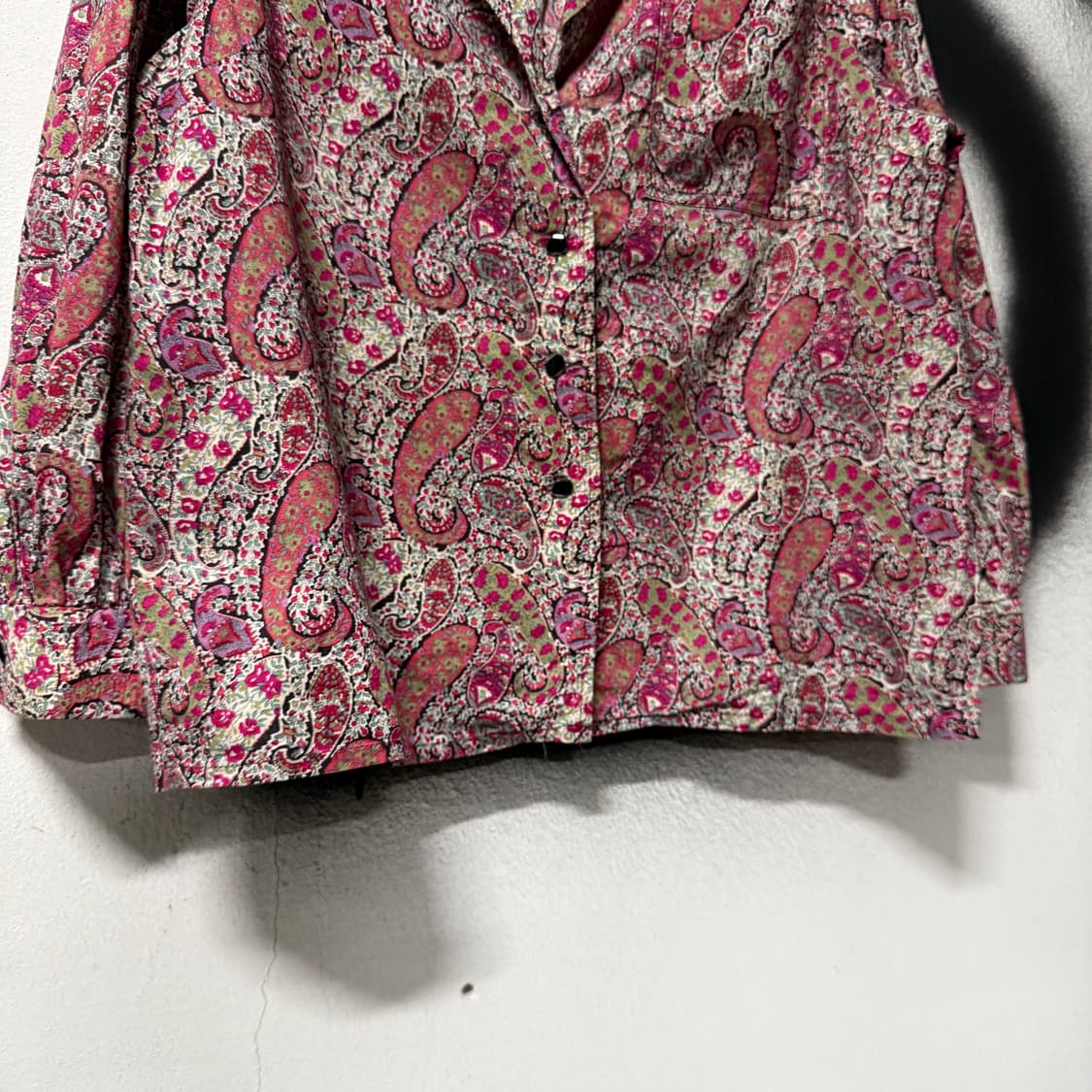 VTG 빈티지 페어리 핑크 페이즐리 퍼프 슬리브 블라우스 자켓 상품이미지4